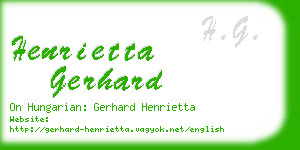 henrietta gerhard business card